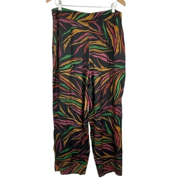 NWT FARM Rio Shinny Zebra Pants Women's L Multicolor Lightweight Viscose Casual - Picture 3 of 15